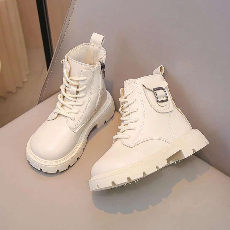 Детские зимние ботинки для девочек из замши с мехом SHOPESSA, Beige — фото 3