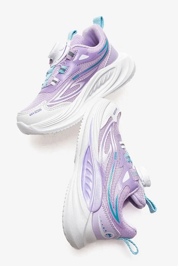 Детские спортивные кроссовки для девочек с графическим принтом Marco Kids, White Lilac — фото 4