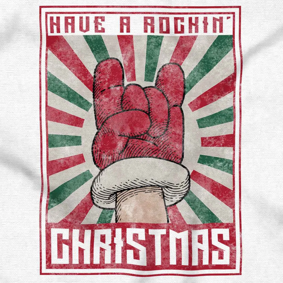 Детский боди-комбинезон с коротким рукавом Have A Rockin Christmas Poster Brisco Brands, White — фото 2