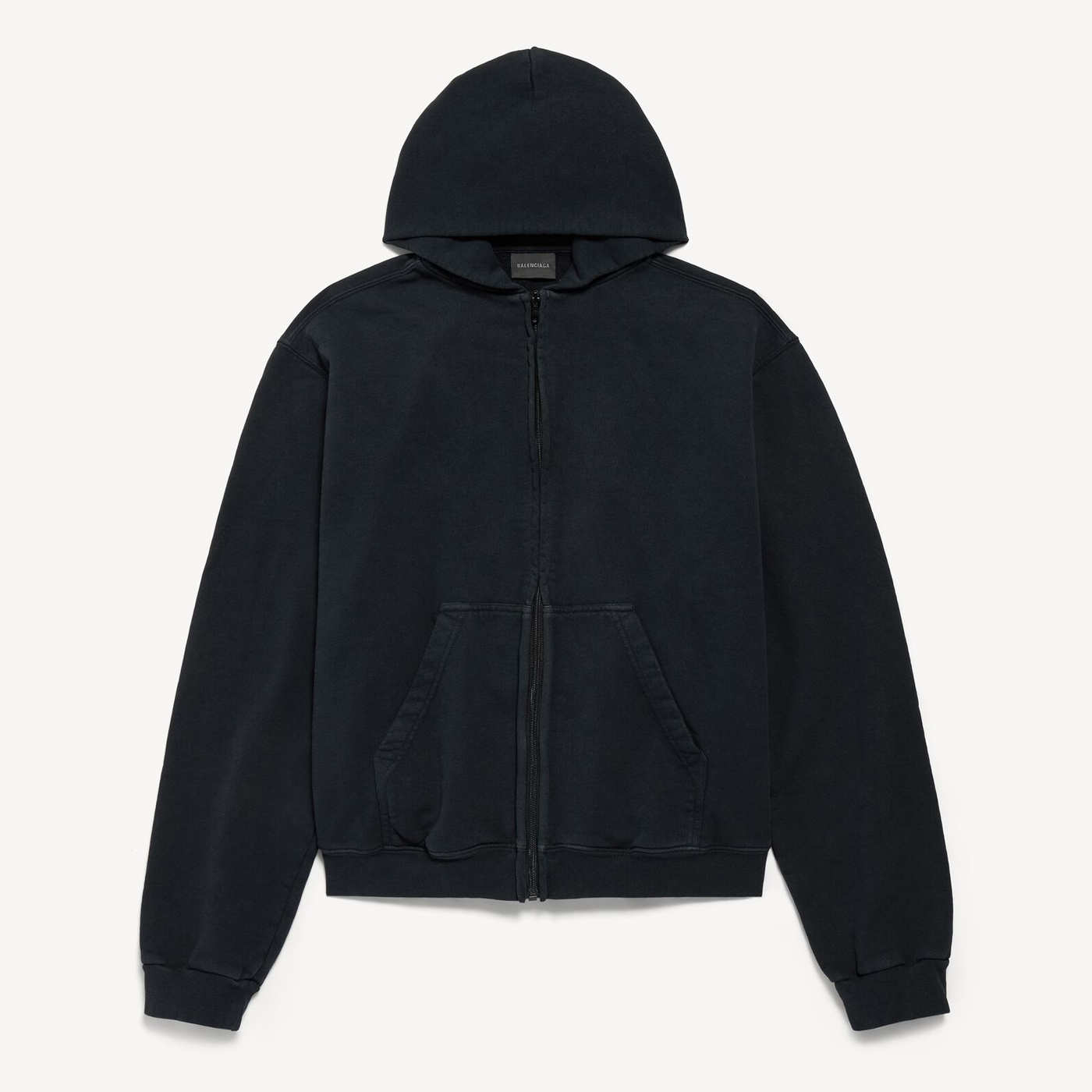 Толстовка Balenciaga Bow Zip-Up Hoodie Regular Fit, выцветший черный