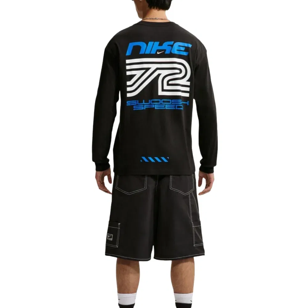 Мужской свитер Sportswear Tee Printed Long Sleeve Shirt Asia Sizing 'Black' Nike, черный — фото 2