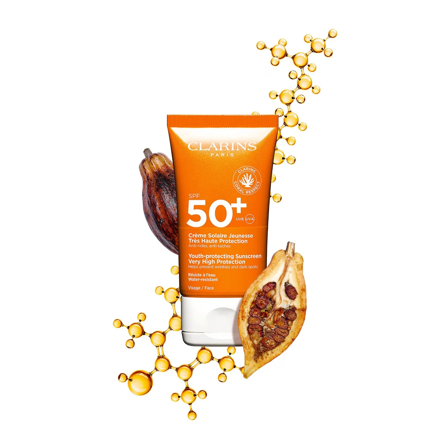 Солнцезащитный крем для лица SPF 50+ с сухим финишем, 50 мл, CLARINS — фото 3