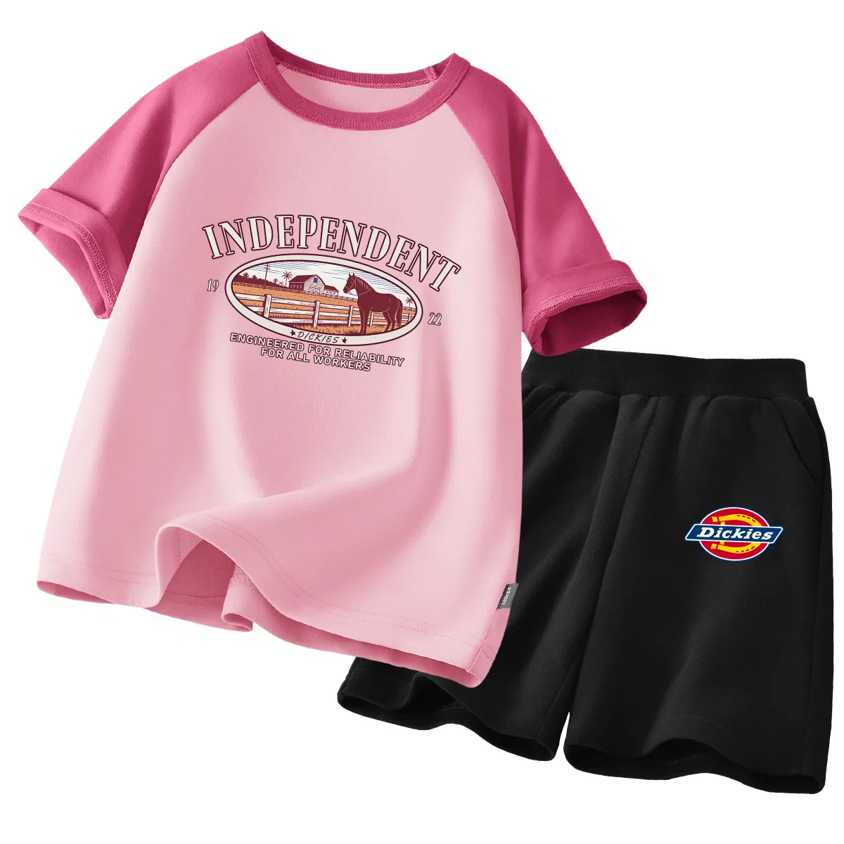 Детский спортивный комплект из двух предметов с принтом, S Farm Berry Red+S Logo K Black, Dickies, S Farm Berry Red+S Logo K Black