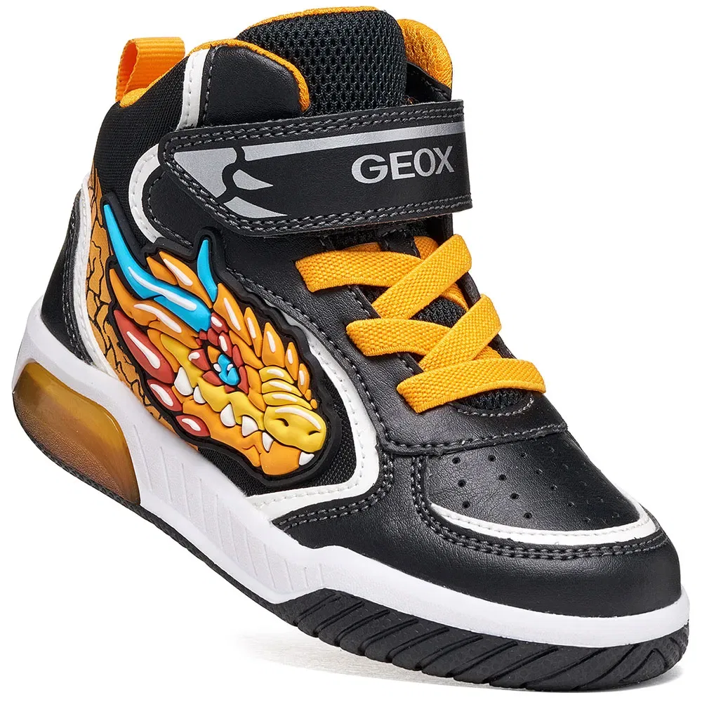 Детские кроссовки для мальчиков с подсветкой Inek A Geox, Black — фото 4