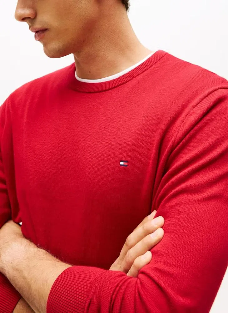 Пуловер с длинным рукавом Essential ssnl cotton crew neck Tommy Hilfiger, красный — фото 3