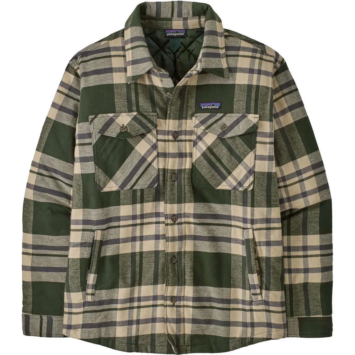 Утепленная фланелевая рубашка Fjord Flannel с длинным рукавом Patagonia, Ashore/Old Growth Green — фото 3