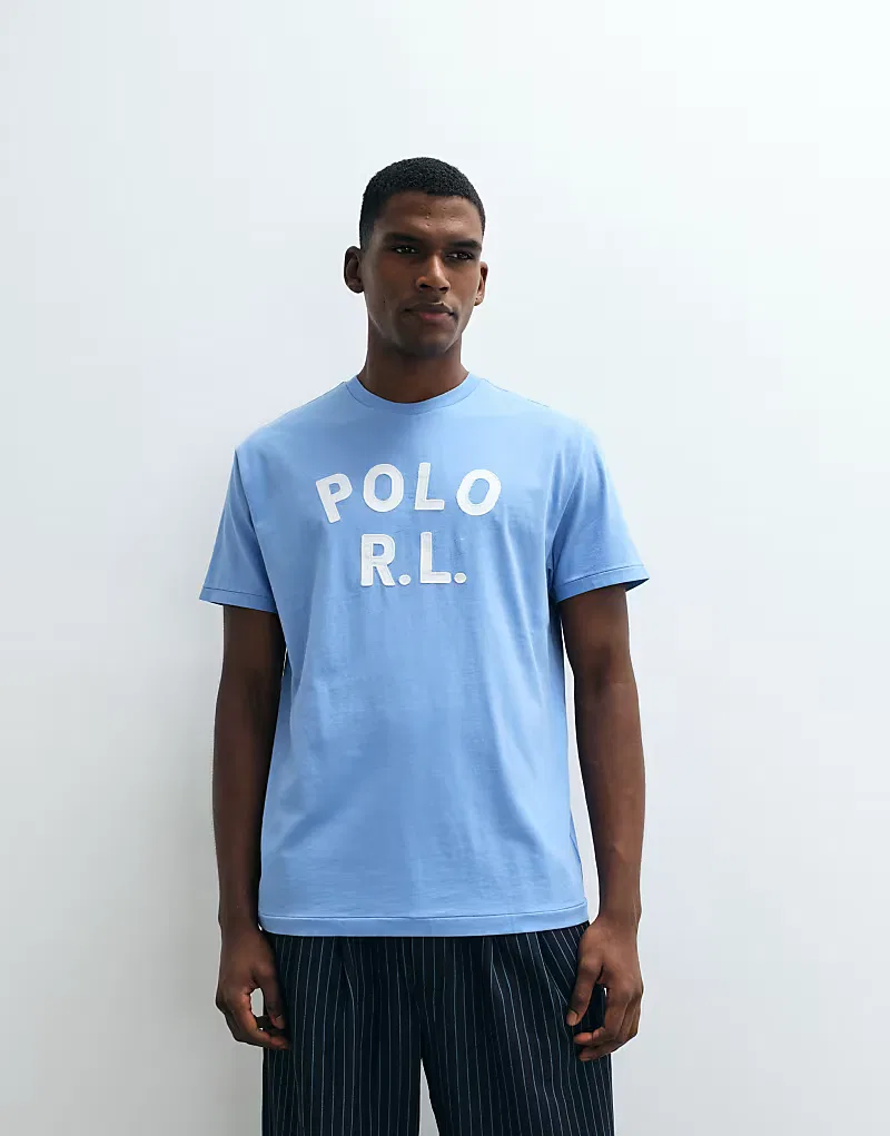 Классическая футболка Polo Ralph Lauren с логотипом, синий — фото 4