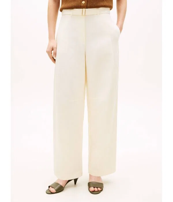 Женские брюки из льна Carrot Fit Tommy Hilfiger, Crema