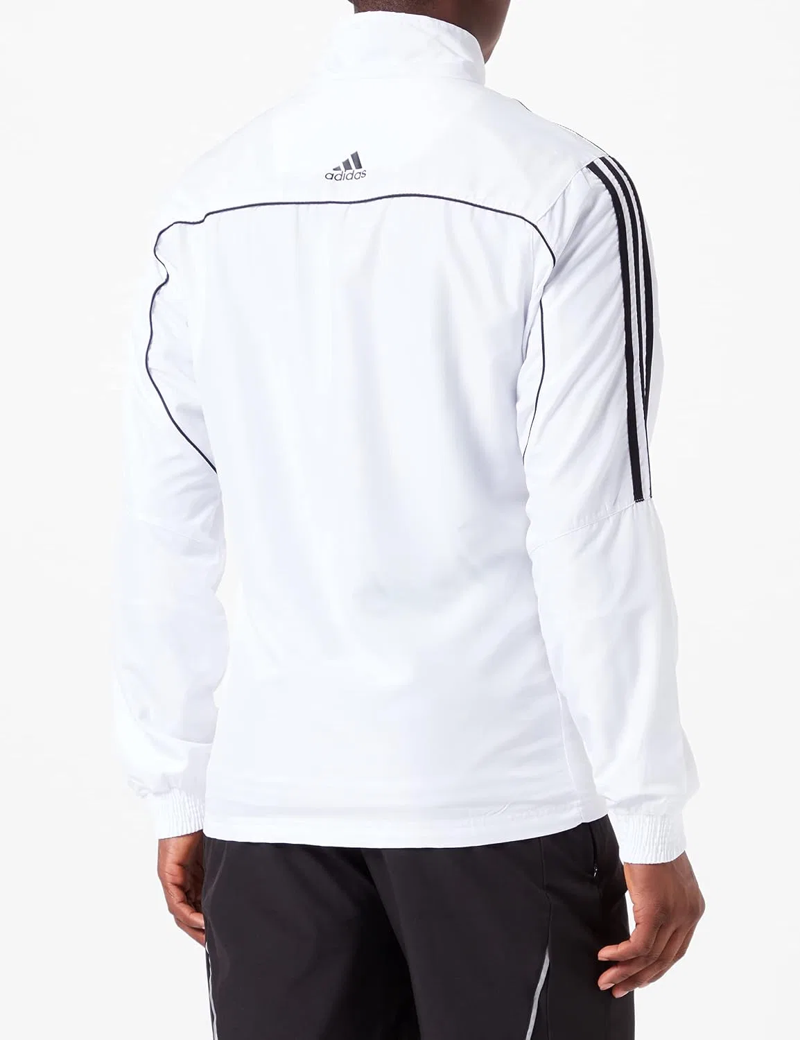 Мужская куртка спортивная с длинным рукавом adidas, белый/чёрный — фото 4