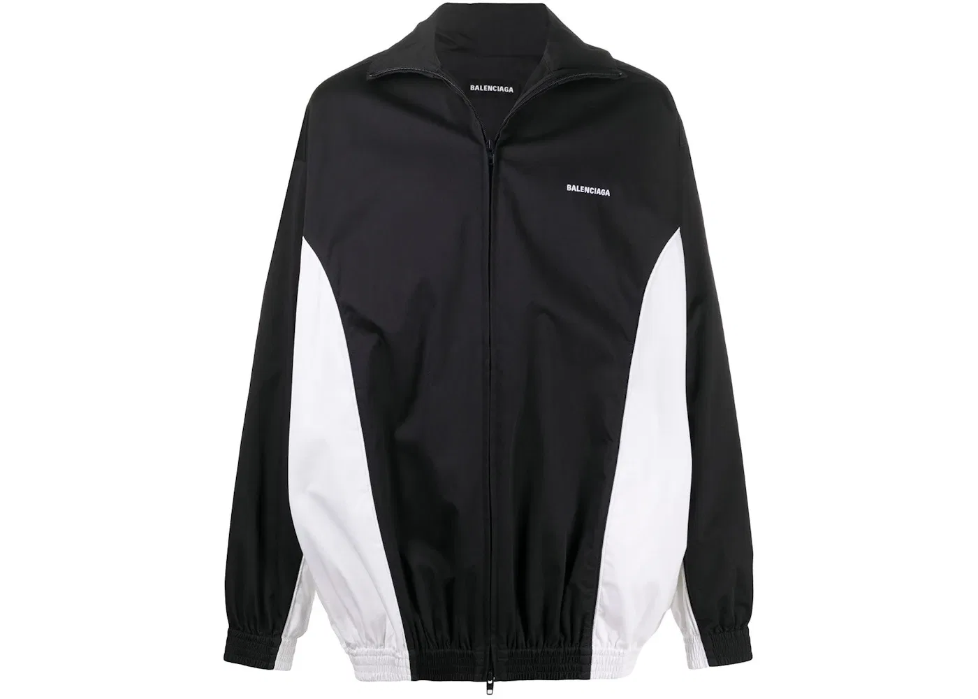 Мужская ветровка с молнией Logo Zip Up Windbreaker Balenciaga, Black/White
