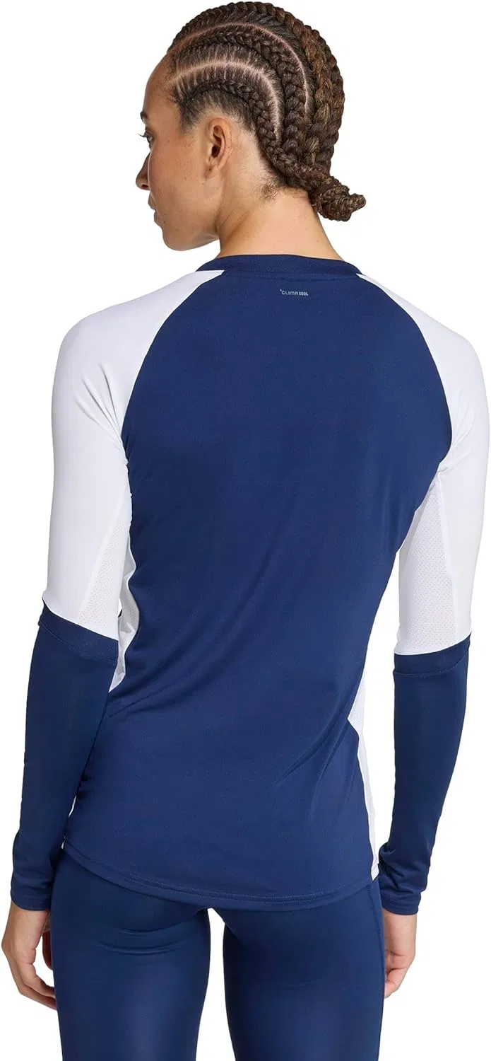 Женская длинная футболка для волейбола с реглан-рукавом adidas, Team Navy Blue — фото 4