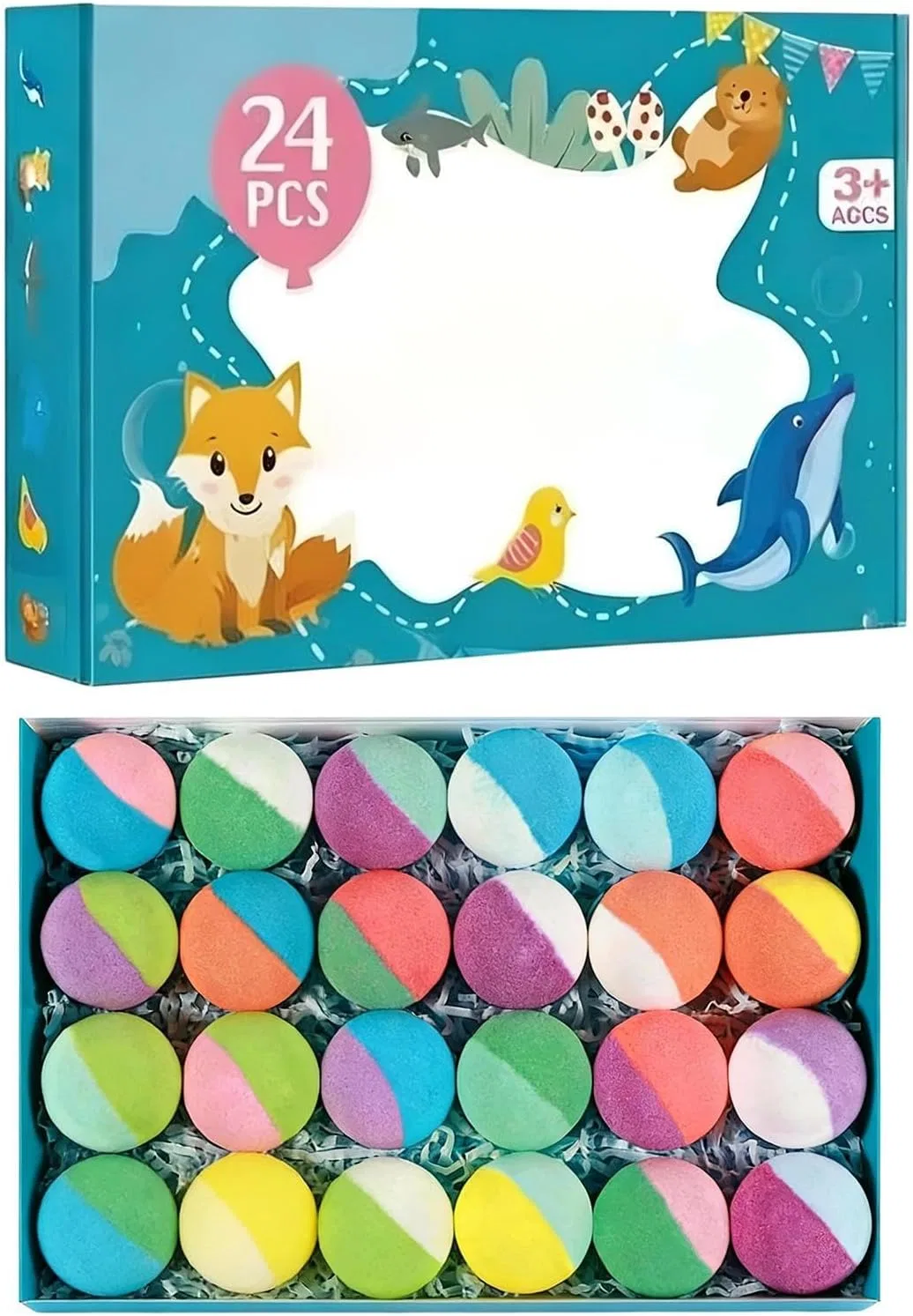 Generic Набор мячей для ванны с игрушками, 24 шт, цвета радуги