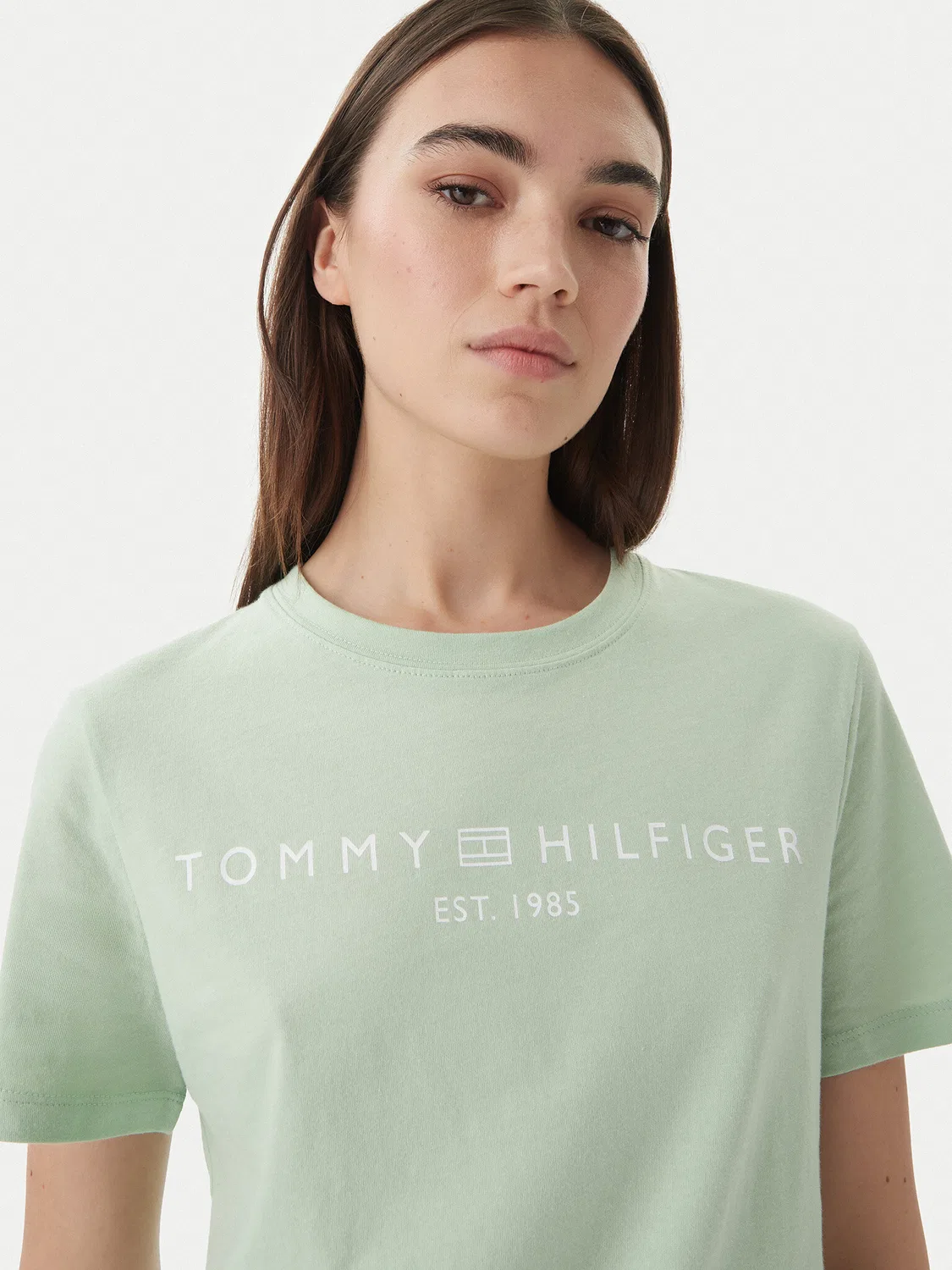 Женская футболка стандартного кроя Tommy Hilfiger, зеленый — фото 4