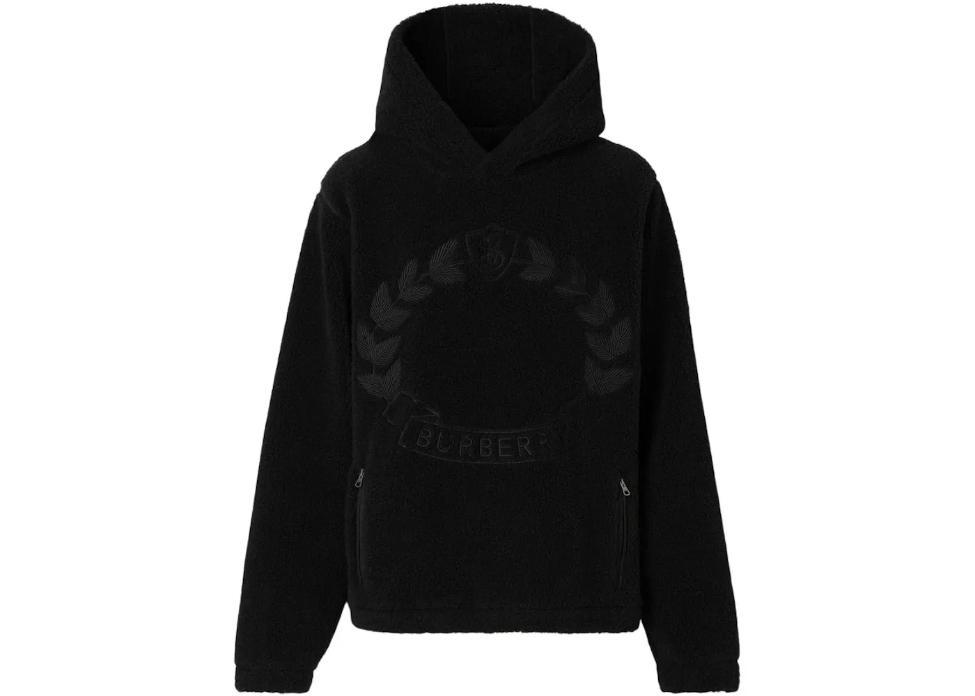 Мужская худи из флиса с вышивкой Embroidered Oak Leaf Crest Burberry, Black