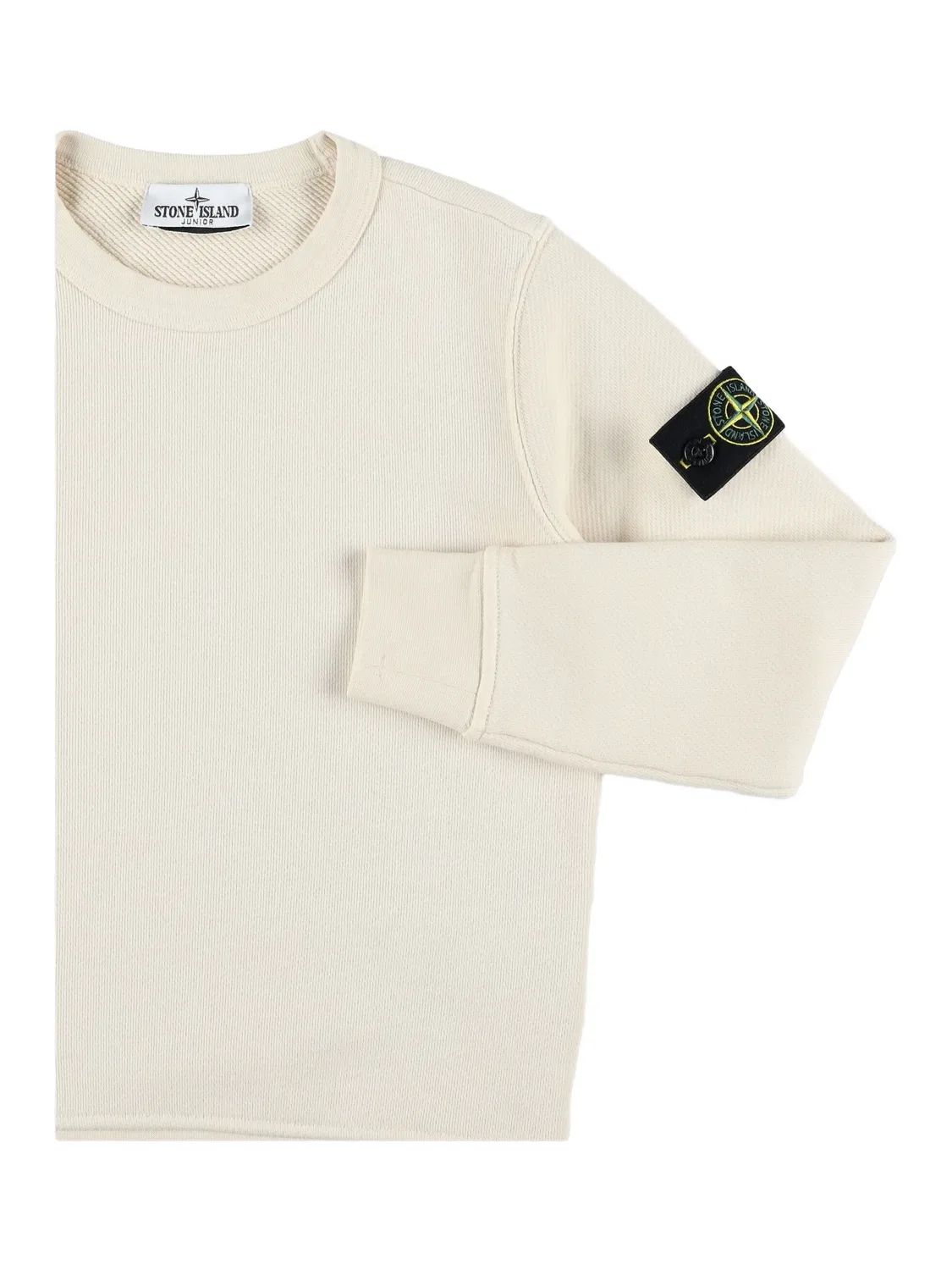 Свитер с нашивкой логотипа Stone Island Junior, нейтральные цвета — фото 3