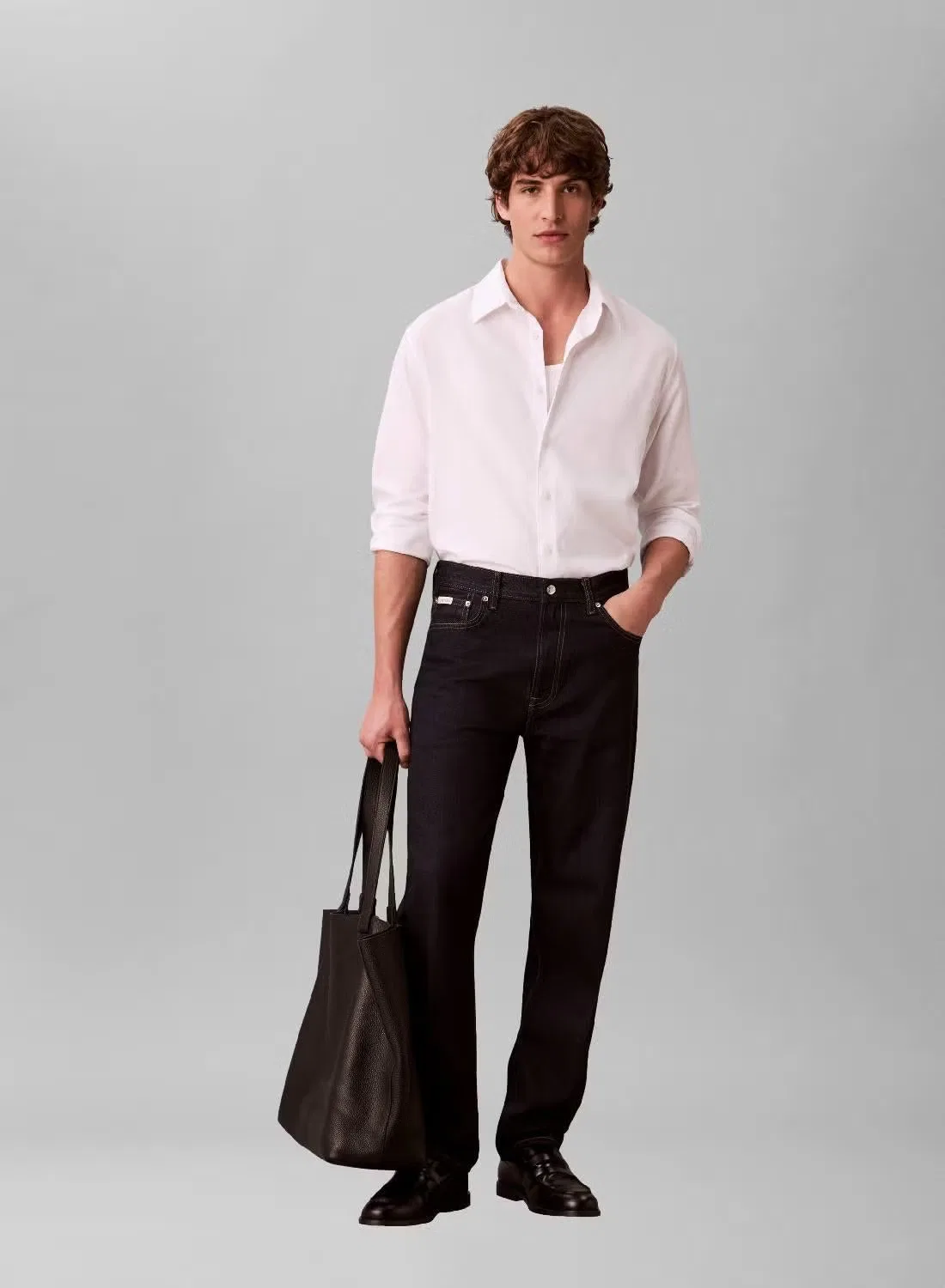Рубашка с принтом жаккардовая Calvin Klein, белый — фото 3