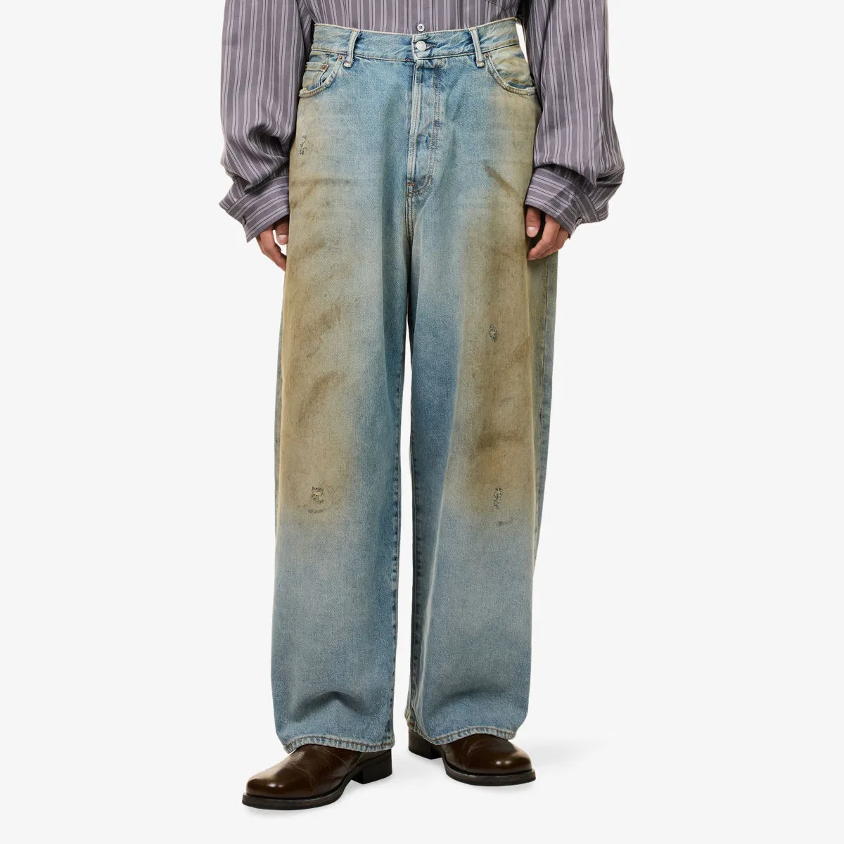 Свободные джинсы с широкими штанинами Acne Studios, средне-синий — фото 3