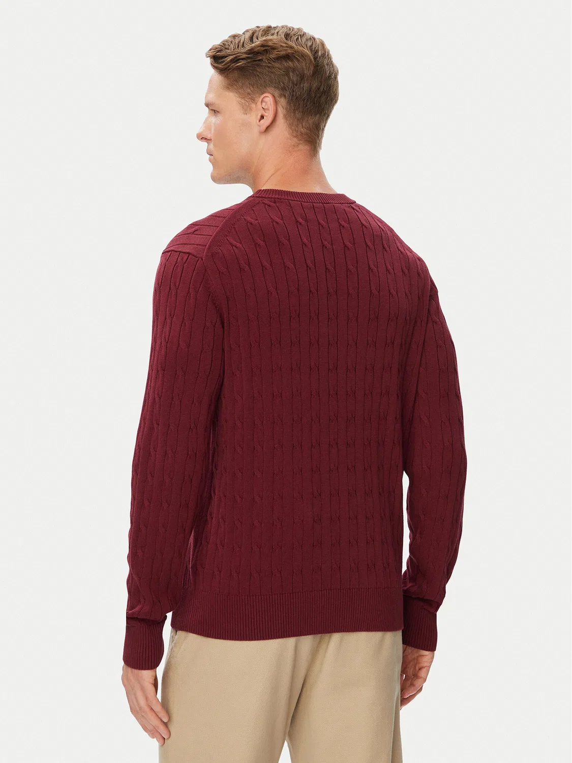 Мужской пуловер стандартного кроя Classic Tommy Hilfiger, темно-красный — фото 3