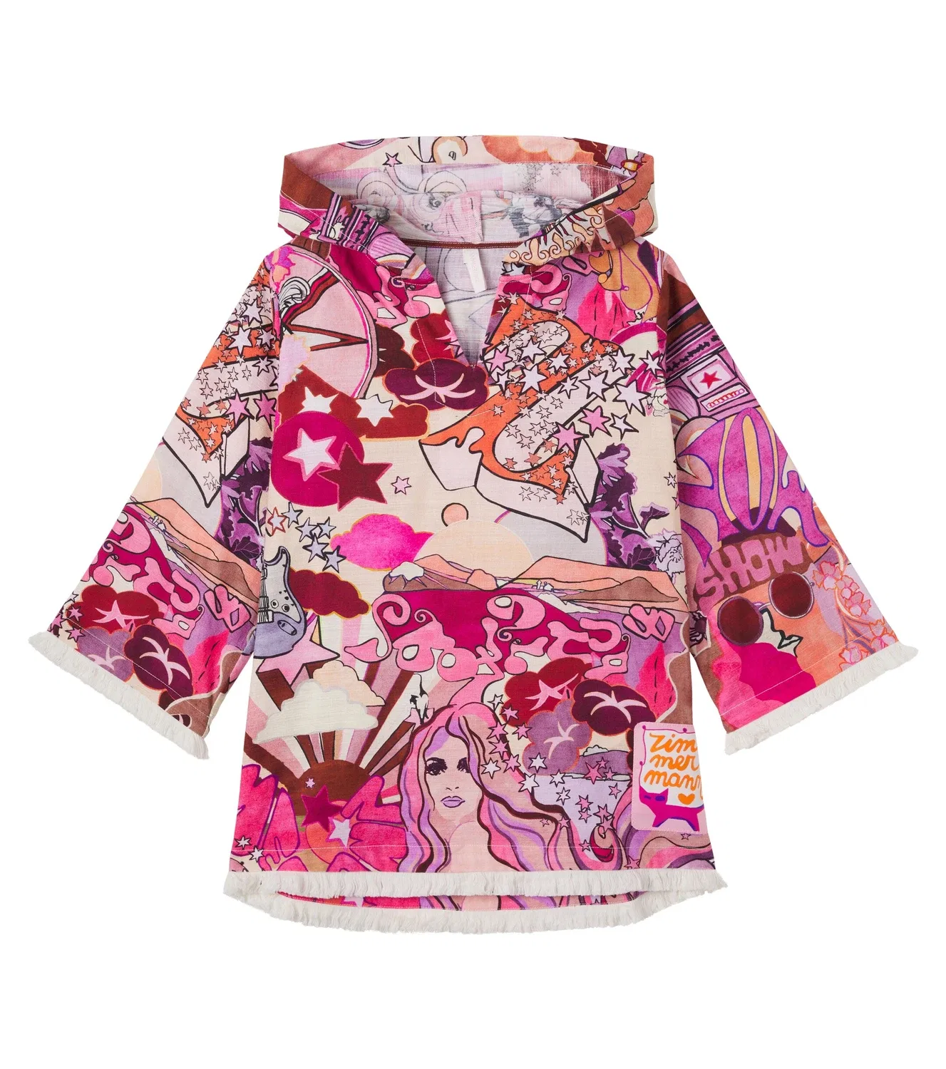 Платье с V-образным вырезом Zimmermann Kids, мультиколор