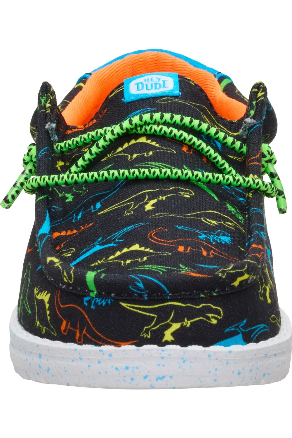 Детские слипоны чакка на мягкой подошве Wally Dinoworld Hey Dude, Black/Neon Multi — фото 3