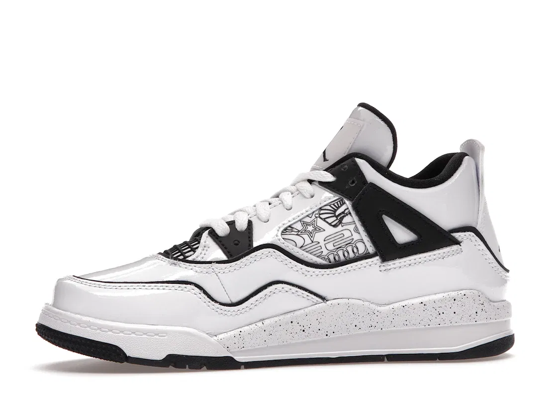 Детские кроссовки Lifestyle Jordan 4 Retro Jordan, White/Black-Volt — фото 3
