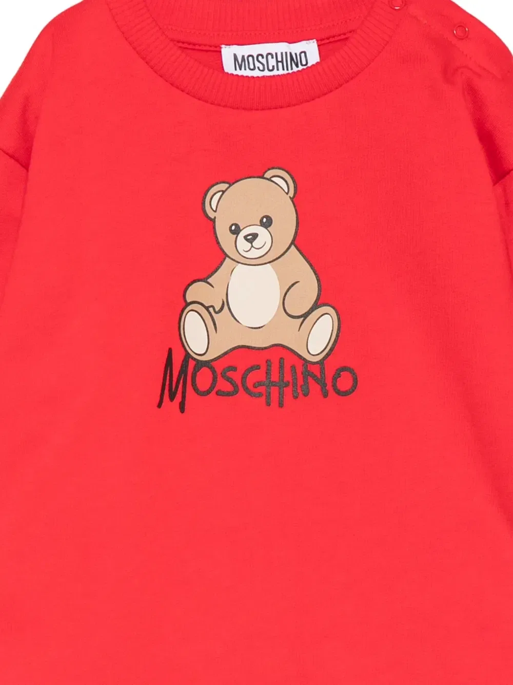 Платье с логотипом Медвежонка Тедди Moschino Kids, красный — фото 3