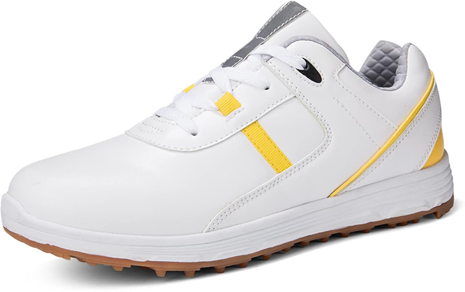 

Водонепроницаемые мужские гольф-туфли Cmadolrs, удобные дышащие кроссовки для гольфа, мужские кроссовки для тренировки в гольф, обувь для прогулок, белый/желтый