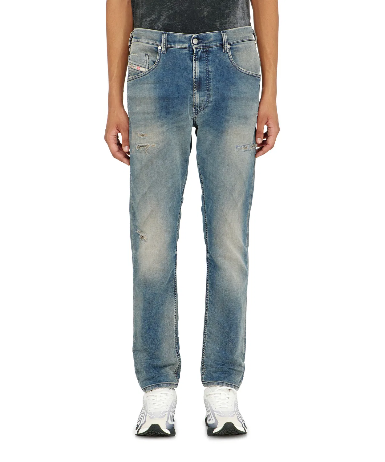 Мужские джинсы-джоггеры с потертостями 2032 D-KROOLEY-BW JOGG DIESEL, Indigo Blue
