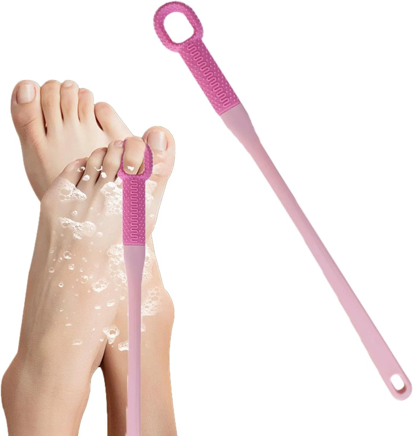 Щетка для мытья ног, Silicone Foot Scrubber, Generisch, 1 шт, 40 см, Rose
