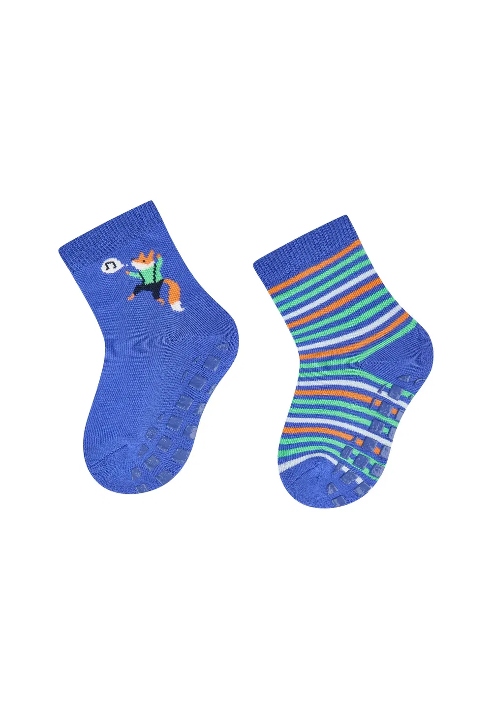 Набор из 2 комплектов Abs Socken Fuchs und Ringel mit Innenfrottee im Sohlenbereich - носки Sterntaler, Kobaltblau