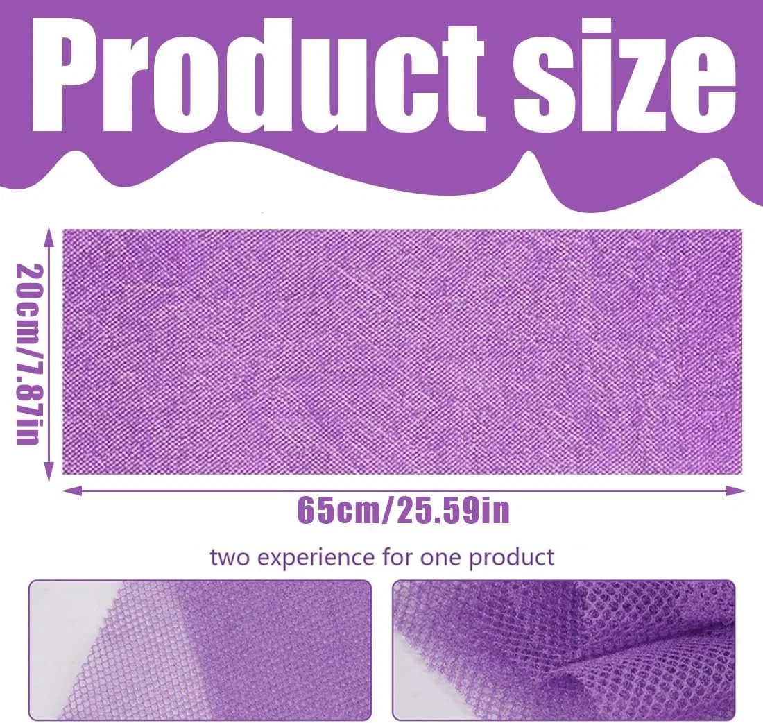 Мочалка-сетка для тела из нейлона, 2 шт, GXGM, 20x65 см, Pink and Purple — фото 2