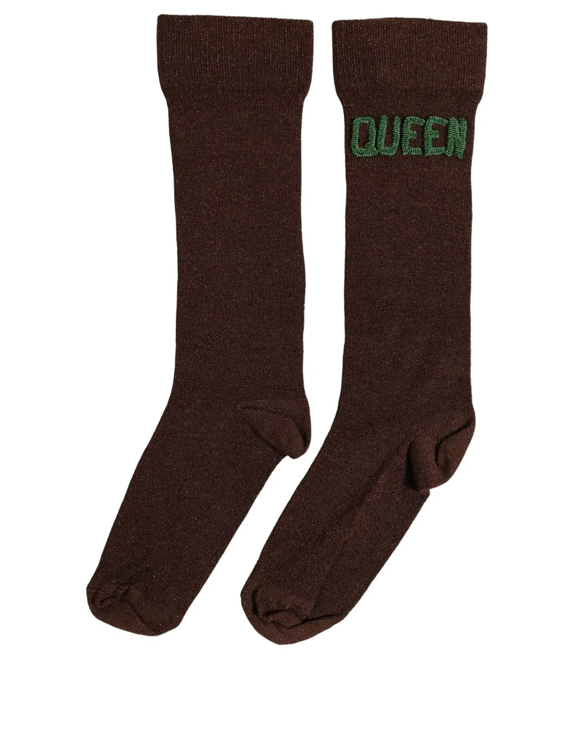 Женские носки с вышивкой Mid Calf Dolce & Gabbana, Dark Brown — фото 4