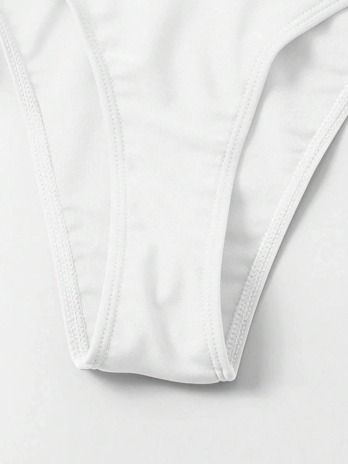 Женский бикини-сет с высокой талией Push Up Halter, White — фото 4