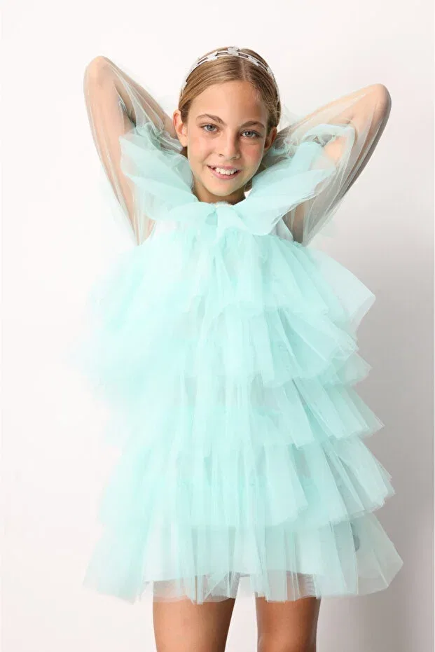 Детское платье для девочек из фатина Laura Le Mabelle, Mint — фото 3