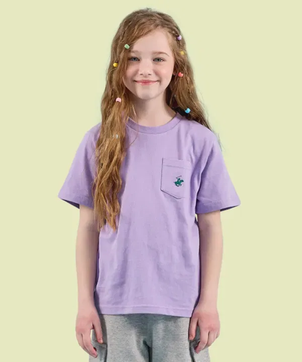 Футболка с карманом, Beverly Hills Polo Club Kids, фиолетовая