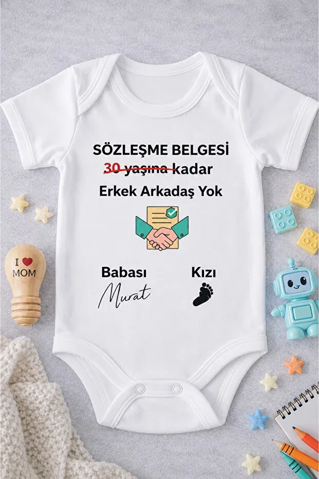 Детское боди с принтом Father Daughter Communication Special Design Eydubaby, White