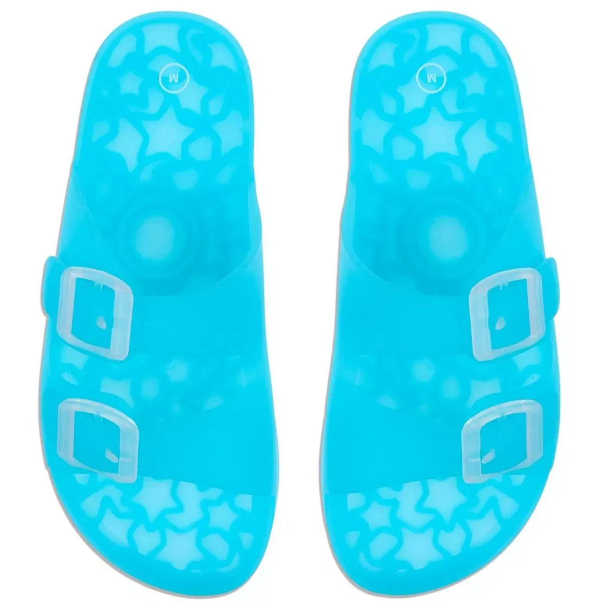 Детские сандалии-слайды с принтом Memoi Double-Buckle Jelly Slide, MENS FOOTWEAR/SHOECARE, Blue — фото 3