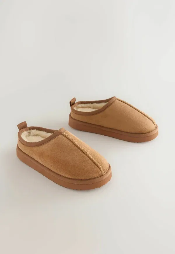 Тапочки на теплой подкладке, Mules, Next, New Tan Brown, светло-коричневый — фото 2
