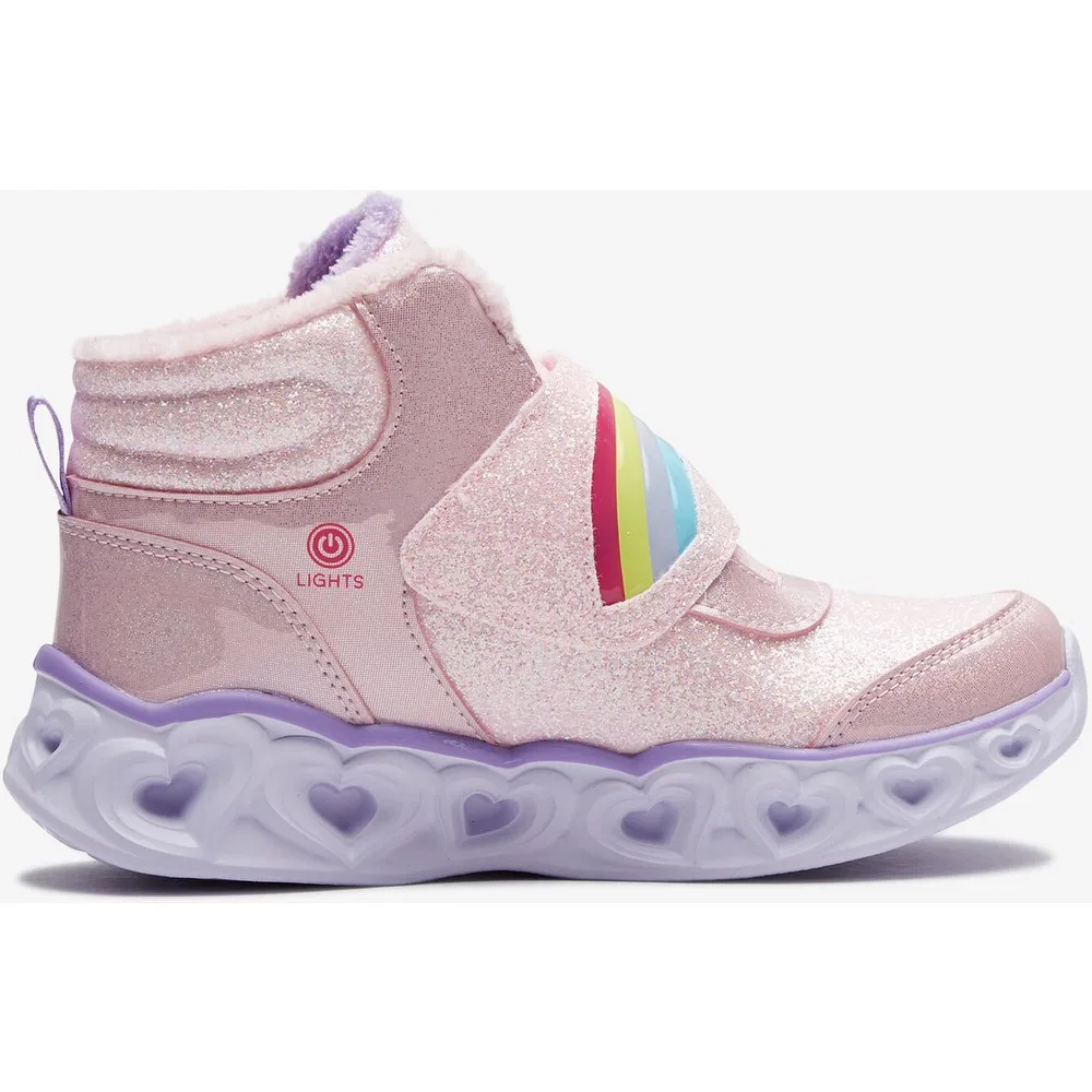 Детские кроссовки-ботинки для девочек с подсветкой Heart Lights - Brilliant Rainbow Skechers — фото 3