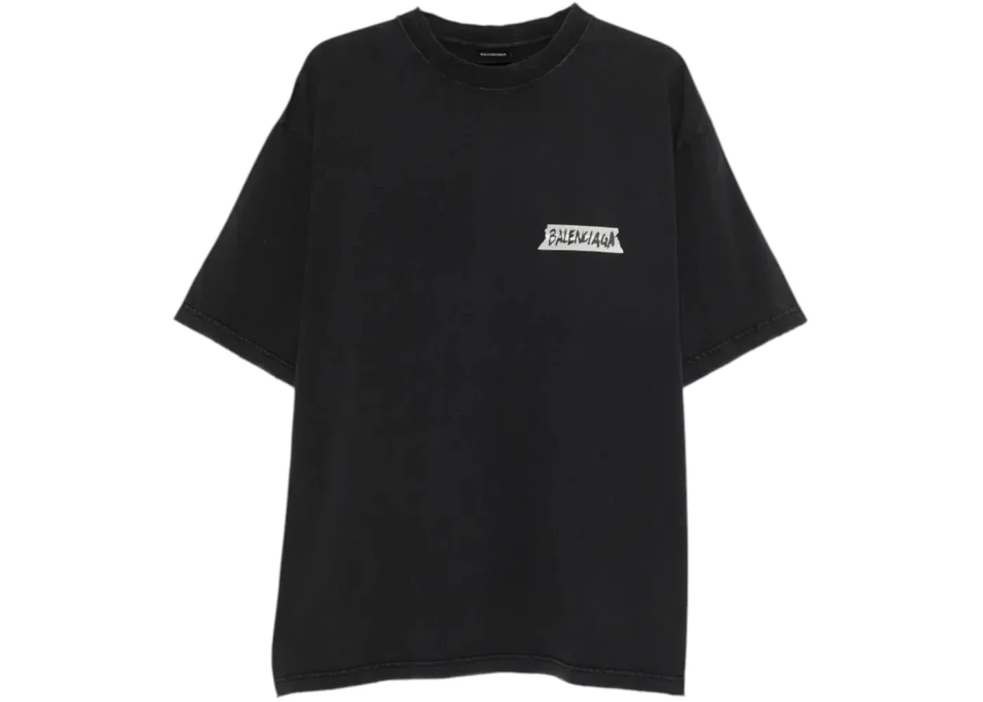 Мужская футболка с принтом Balenciaga T-shirt, Faded Washed Black