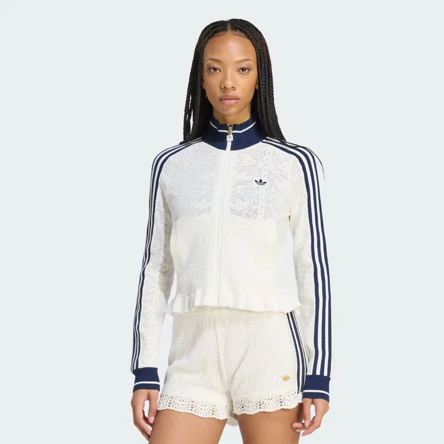 Вязаный кардиган ADIDAS ORIGINALS 'SPORTS CLUB' белого цвета