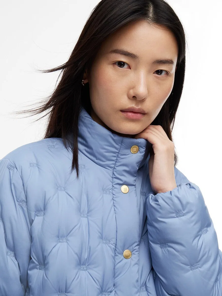 Куртка TOMMY HILFIGER межсезонья, светло-голубая — фото 3