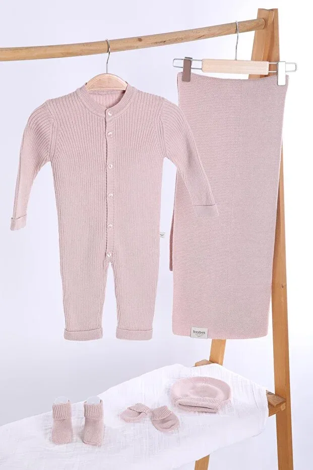 Детский комплект боди-комбинезонов органический трикотаж Babyhola, Powder