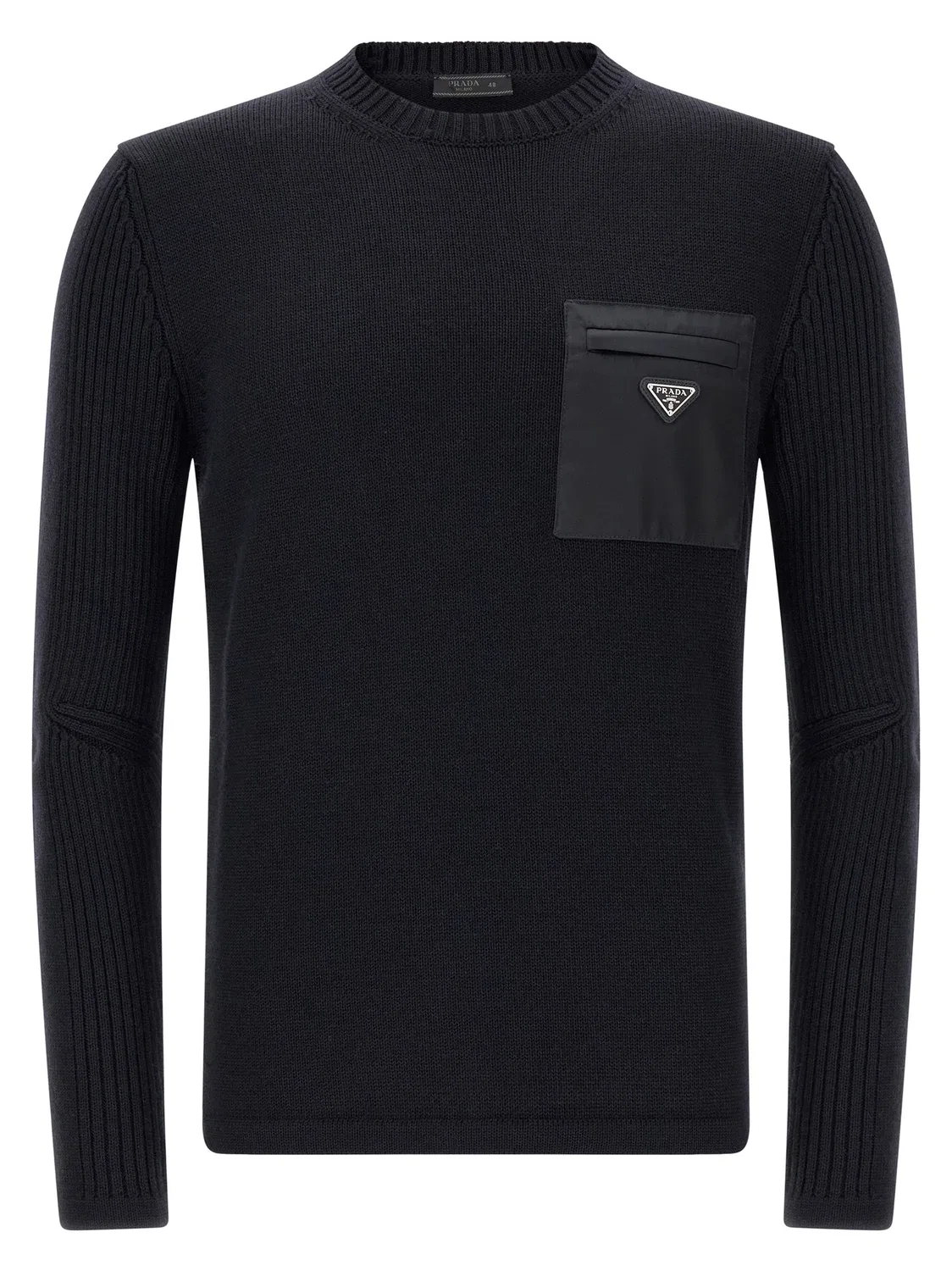 Свитер с карманом из Re-Nylon Prada, синий