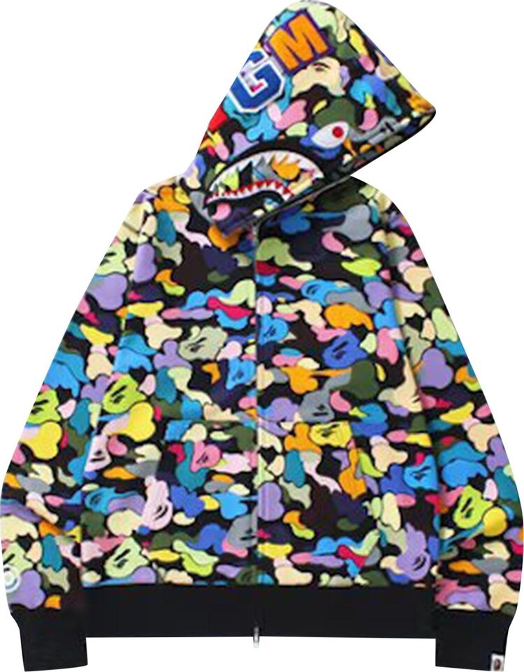 

Худи BAPE Color Camo Shark Full Zip Hoodie 'Multicolor', разноцветный