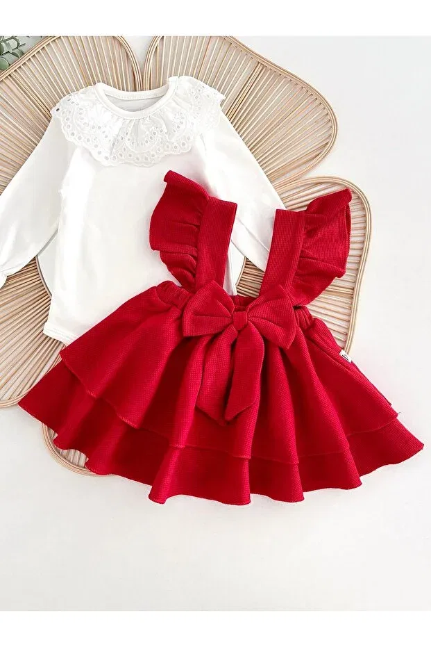 Детское платье-джемпер для девочек с бантом Luana Jammybaby, Red — фото 4