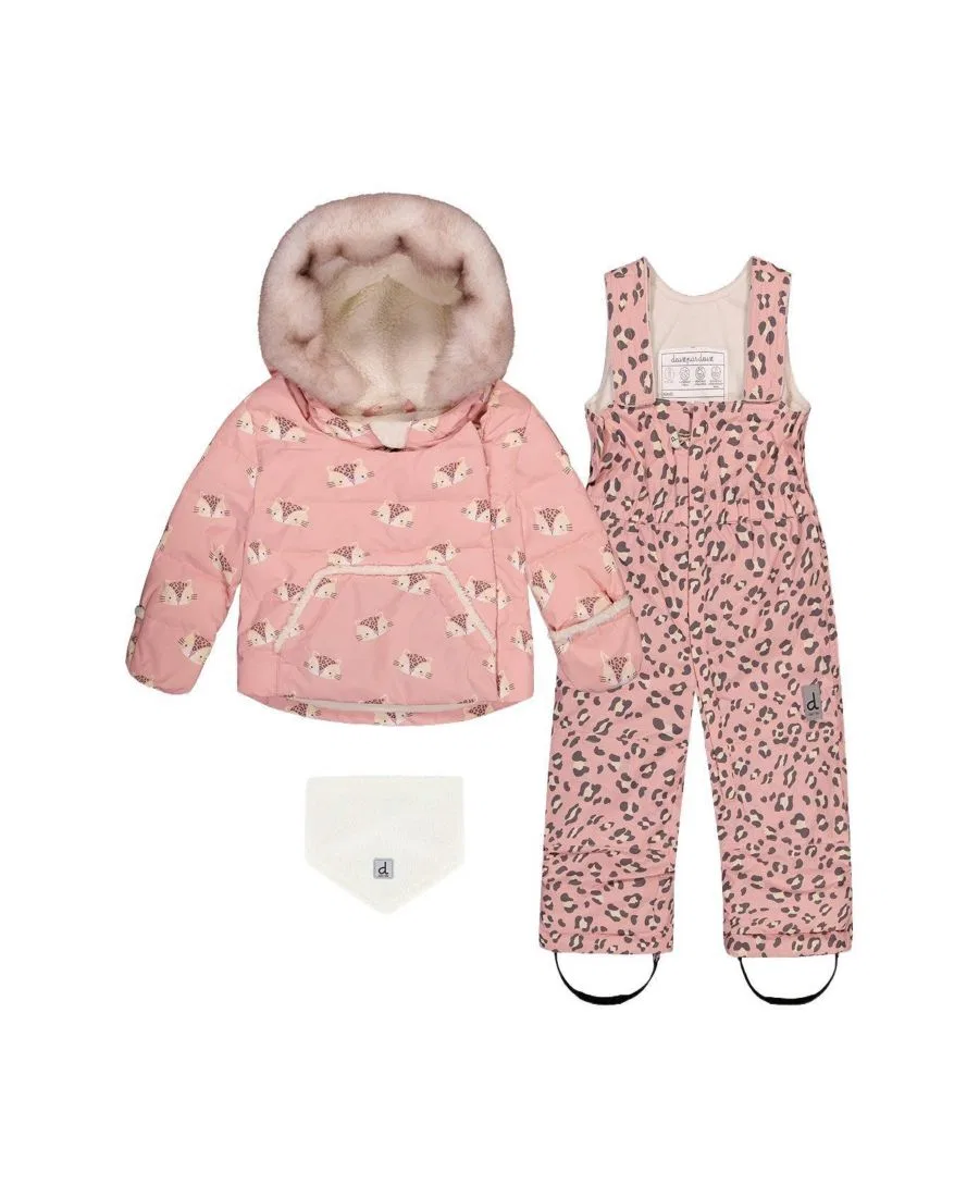 Детский зимний комплект из трех предметов с принтом леопарда Deux par Deux, Rose Leopard Print