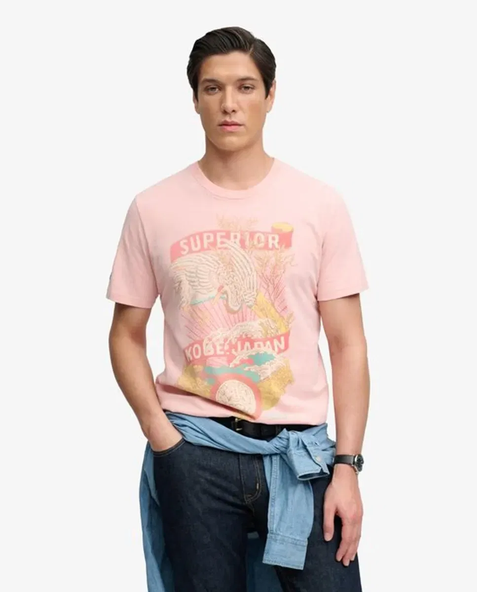 Мужская футболка с принтом Tokyo Relaxed Fit Superdry, Rosa