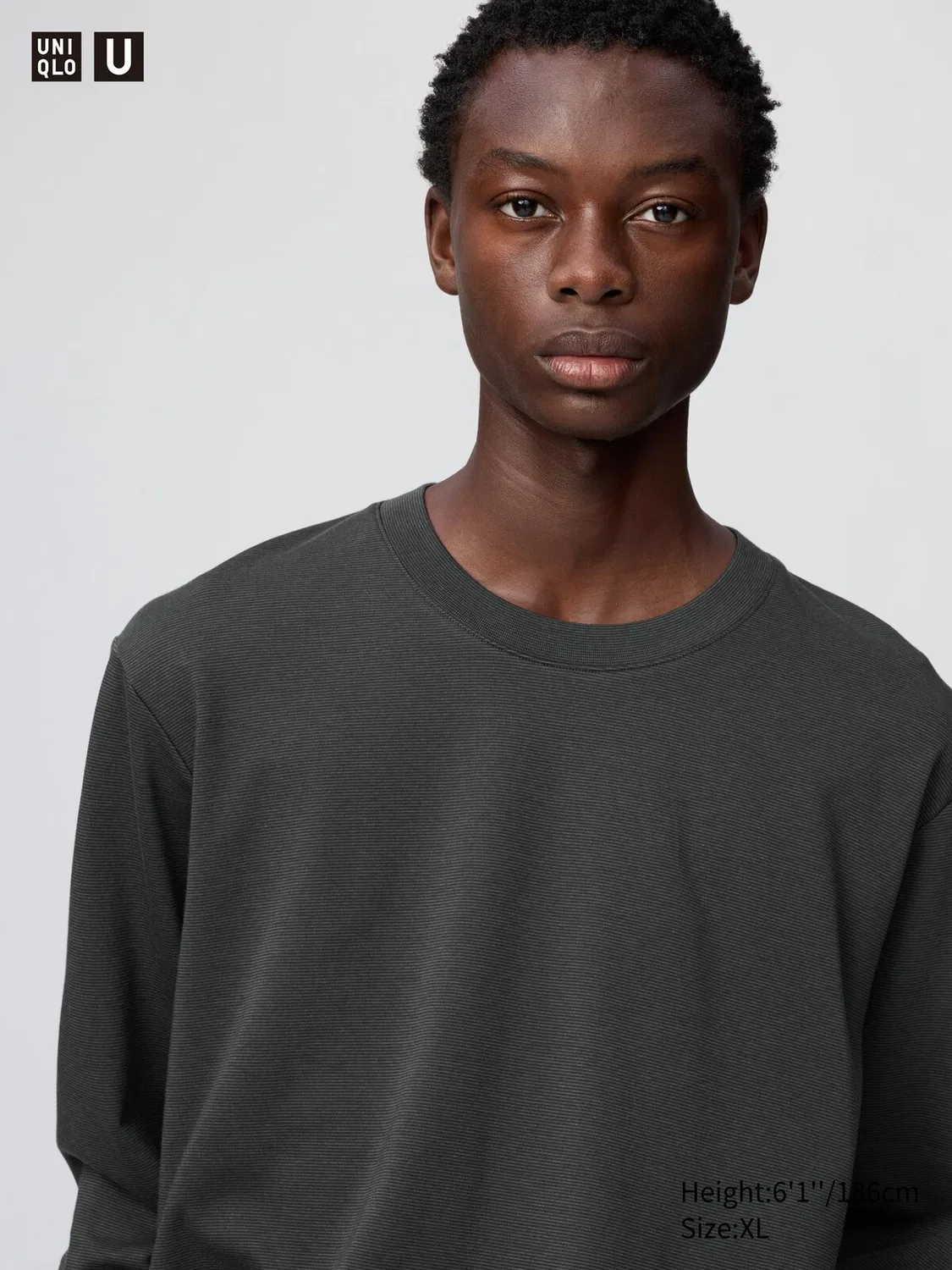 Футболка с длинным рукавом Uniqlo, полосатая, черный