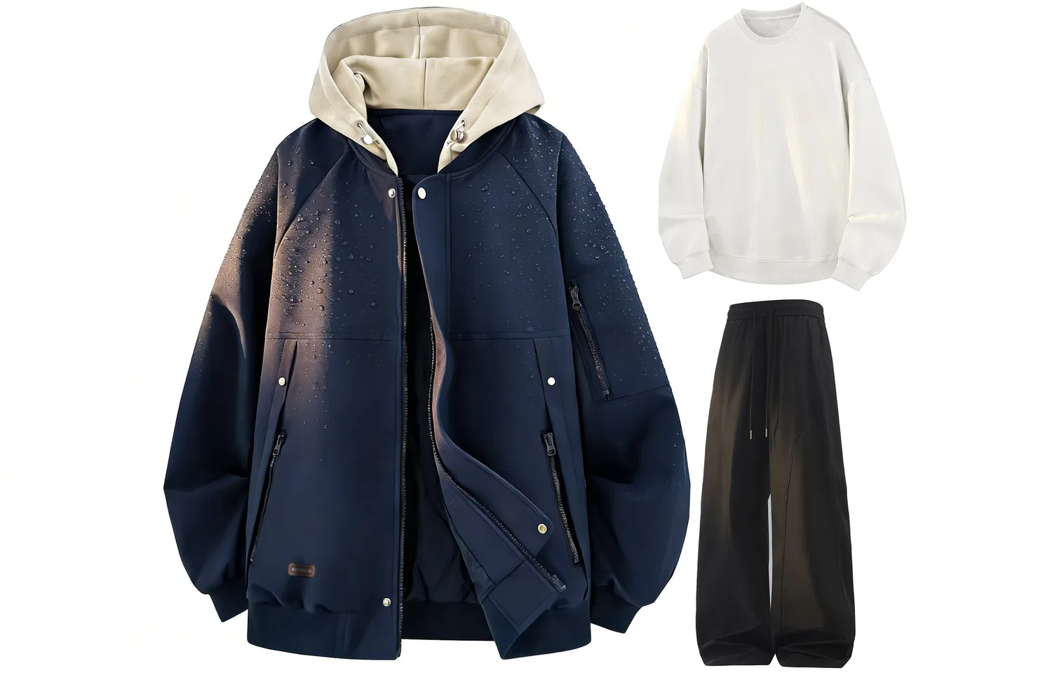 Детский комплект из ветровки и брюк с принтом Navy Blue Three-Piece Set WARRIOR